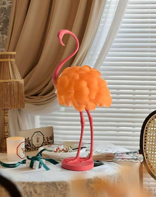 Feathered Flamingo Sculpture – Playful Modern Home Decor
