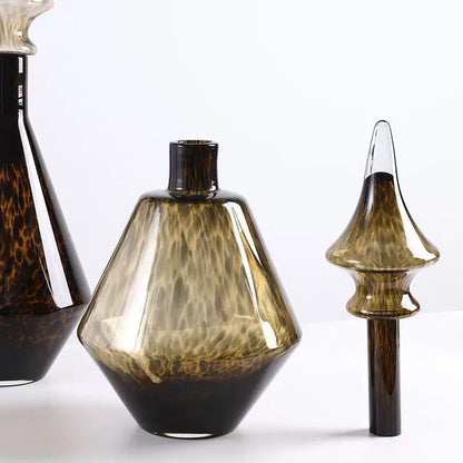 Amber Luxe Glass Vases – Modern Artistic Décor (Set of 3)