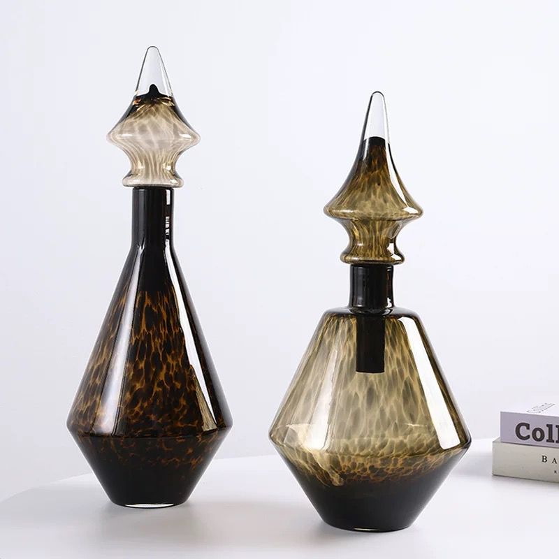 Amber Luxe Glass Vases – Modern Artistic Décor (Set of 3)