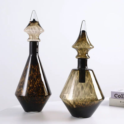 Amber Luxe Glass Vases – Modern Artistic Décor (Set of 3)