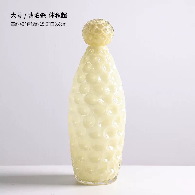 Textured Bubble Glass Vases – Modern Artistic Décor (Set of 3)