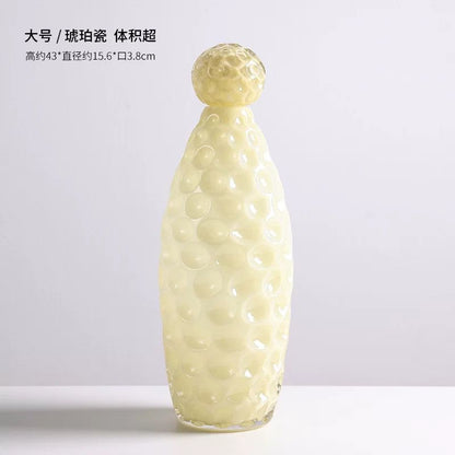 Textured Bubble Glass Vases – Modern Artistic Décor (Set of 3)