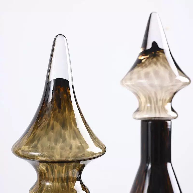 Amber Luxe Glass Vases – Modern Artistic Décor (Set of 3)