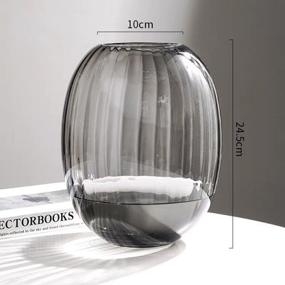 Modern Smoked-Glass Vase - set of 2