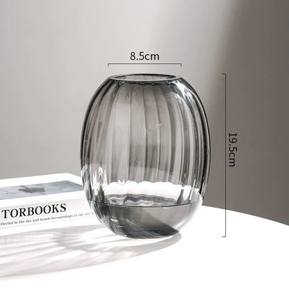 Modern Smoked-Glass Vase - set of 2