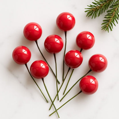 Red Decorative Christmas Berries - Pack of 50 piece