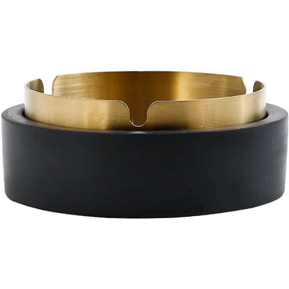 Set Of 2 Resin Ashtrays With Stainless Steel