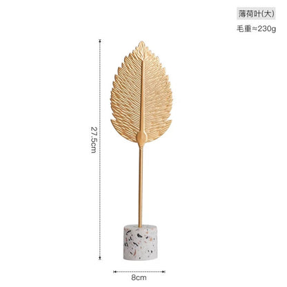 Set of 2 Leaves Metal With Mosaic