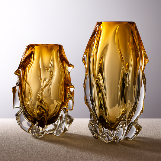 Set of 2 Luxury Glass Vases