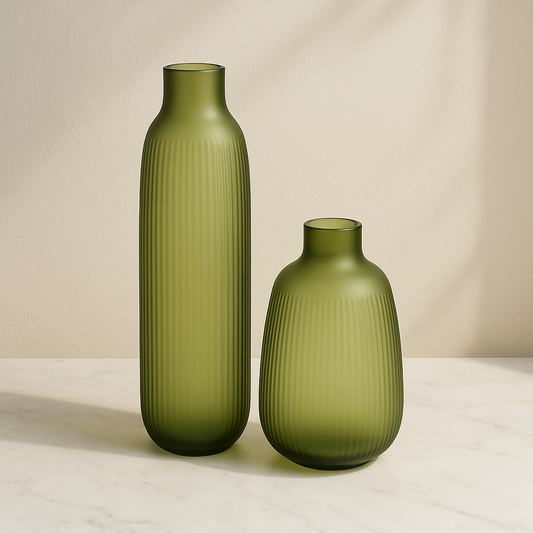 Set Of 2 light Green Vases