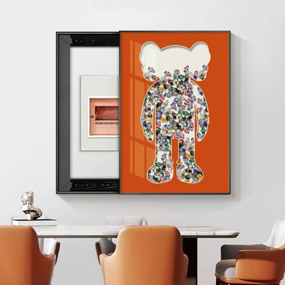 3D Kaws Glass Tabluea