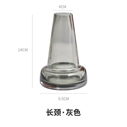 Smoky Set Of 3 14cm Glass Vases