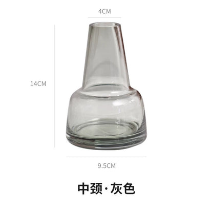 Smoky Set Of 3 14cm Glass Vases