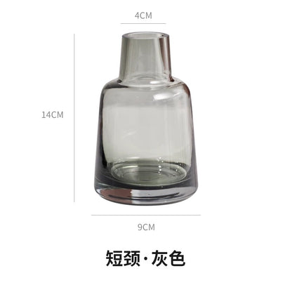 Smoky Set Of 3 14cm Glass Vases