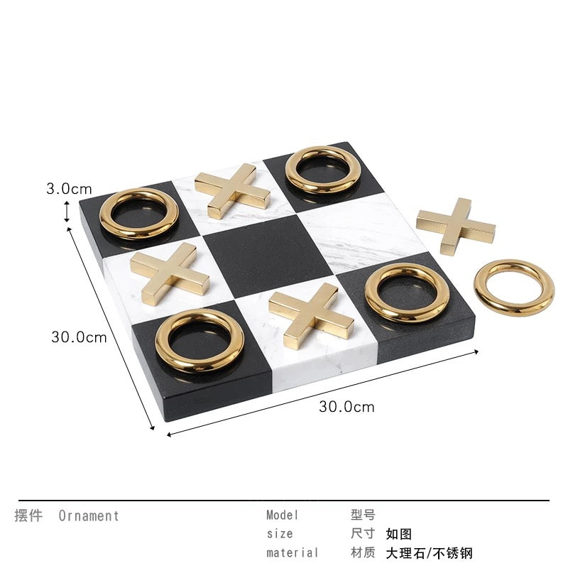 Luxury Marble & Stainless Tic Tac Toe