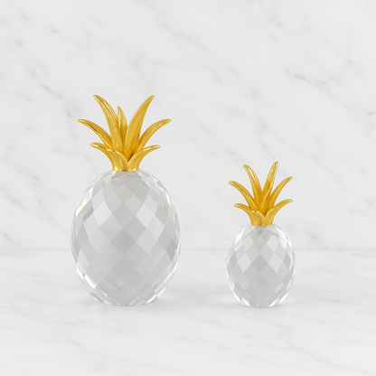Set Of 2 Crystal Pineapples