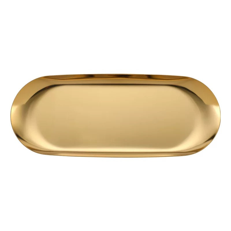 Stainless Oval Tray For Jewelry Or Cookies - Pack Of 2