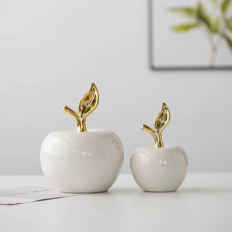 Set Of 2 Apple Ceramic Table Object