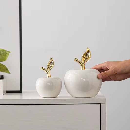 Set Of 2 Apple Ceramic Table Object