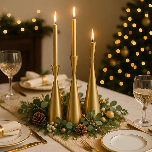 Stainless Candle Set Of 3