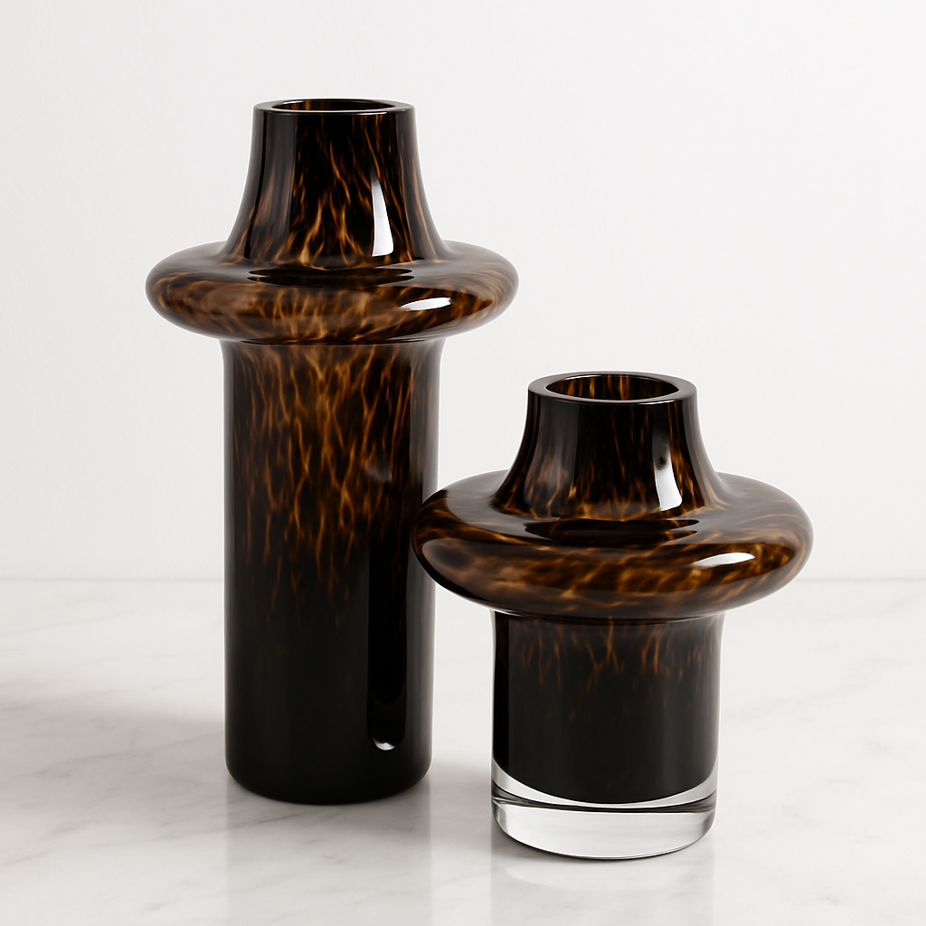 Set Of 2 Animal Print Vases