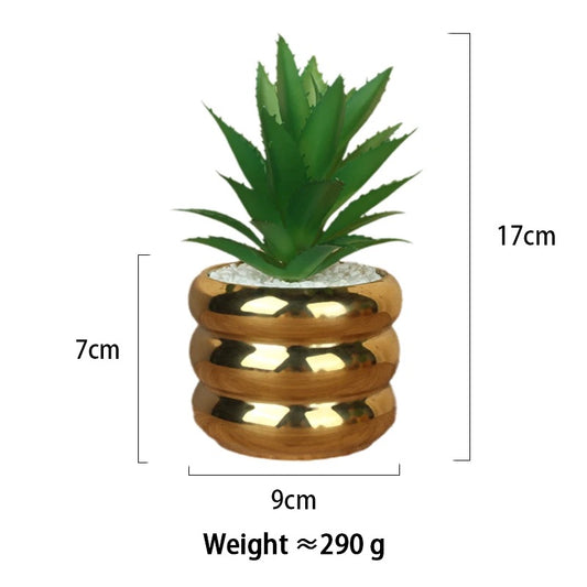 Artificial Decorative Plant in a Modern Round Pot - PACK OF 2
