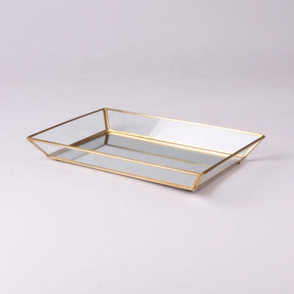 Set Of 3 Sizes Mirror Gold Metal Tray