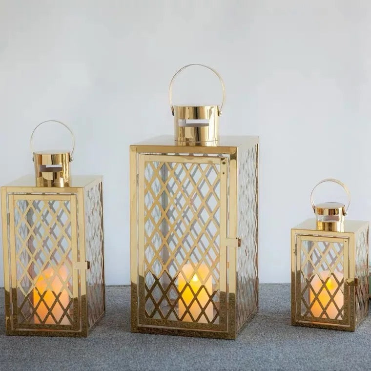 Set of 3 Stainless Lanterns