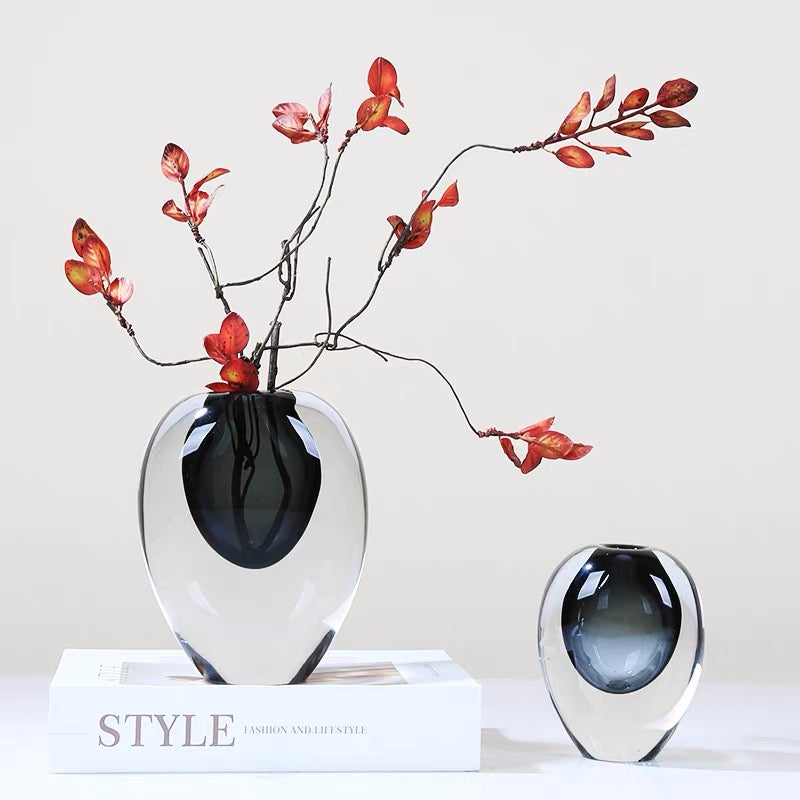 Set Of 2 Handmade Glass Vases