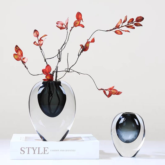 Set Of 2 Handmade Glass Vases