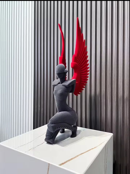 Modern Winged Art Sculpture