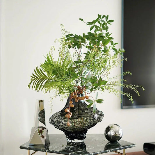 Smocked Black Vase