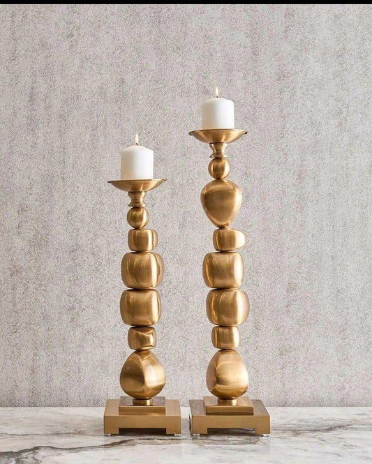 Set Of 2 Stainless Candle Holder