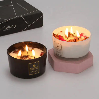 Pack Of 2 Scented Candle With Dried Flowers