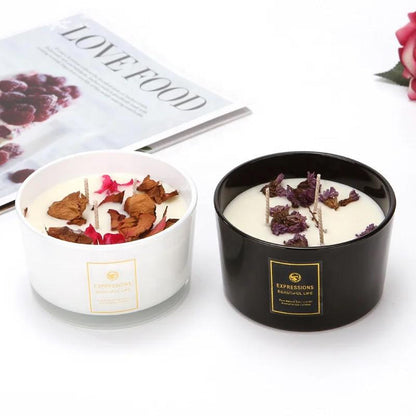 Pack Of 2 Scented Candle With Dried Flowers