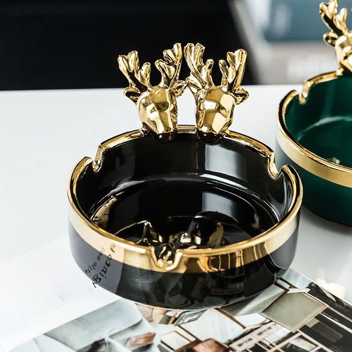 Ceramic Ashtray With Deer PACK Of 2 Same Size