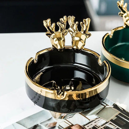 Ceramic Ashtray With Deer PACK Of 2 Same Size