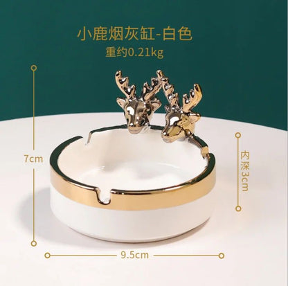 Ceramic Ashtray With Deer PACK Of 2 Same Size