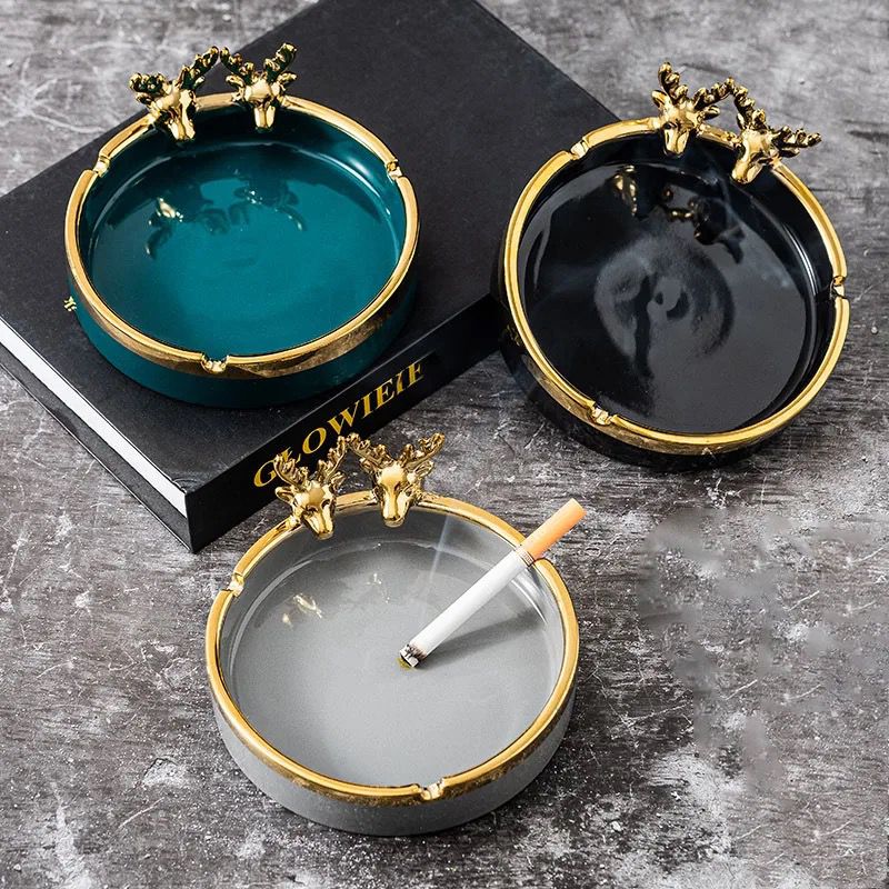 Ceramic Ashtray With Deer PACK Of 2 Same Size