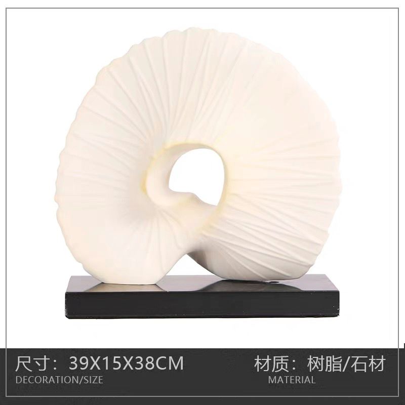 Abstract Spiral Shell Sculpture – Modern Ceramic Art Decor