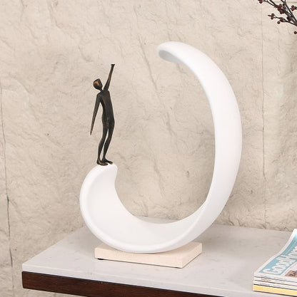 Luxury White Alloy Resin Marble Abstract Sculpture
