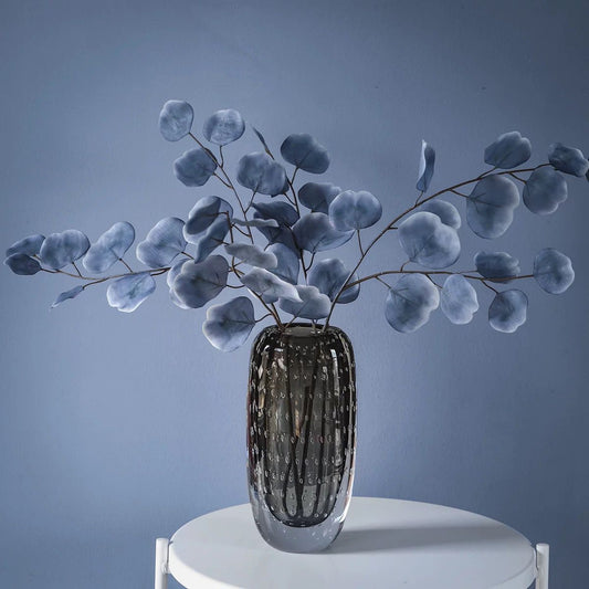 Smoky Gray Crystal Glass Vase