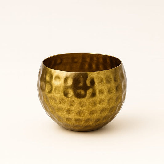 Elegant Gold Metal Pot Pack of 2