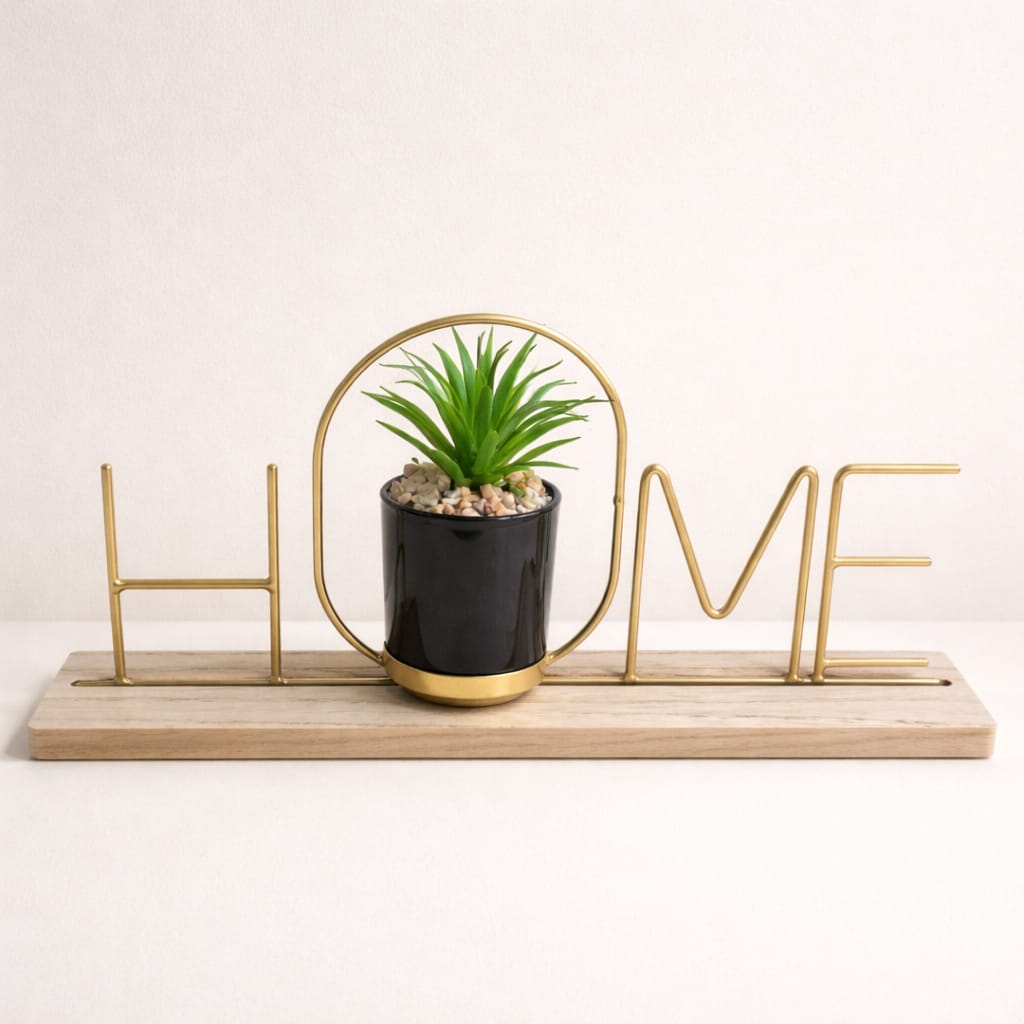 Metal Word Décor with Planter