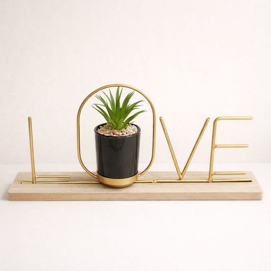 Metal Word Décor with Planter