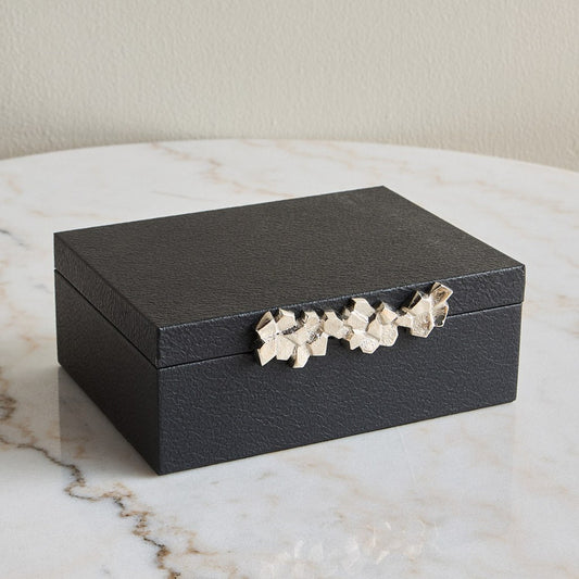 Leather Decorative Storage Box with Crystal Detail