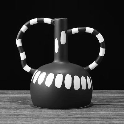 Black & White Decorative Vase Set of 2