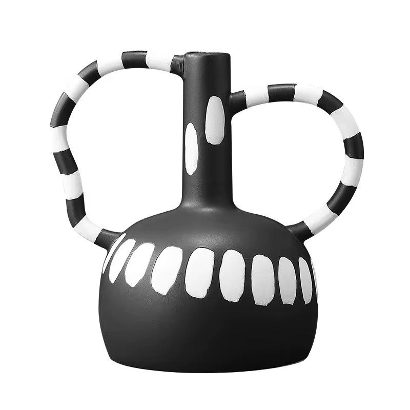 Black & White Decorative Vase Set of 2