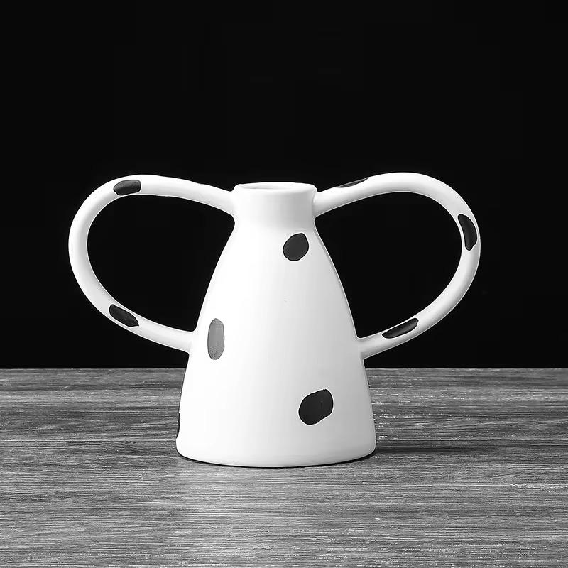 Black & White Decorative Vase Set of 2