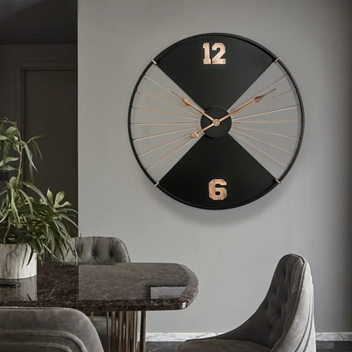 Modern Black & Gold Wall Clock